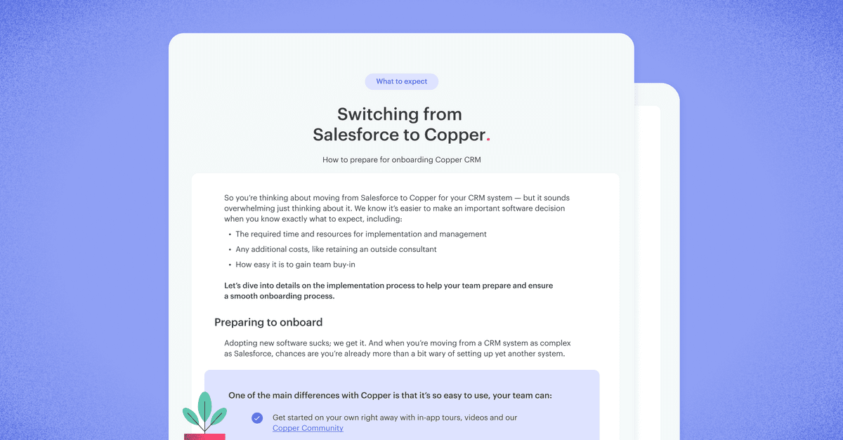 Featured image: Make the switch: Salesforce to Copper